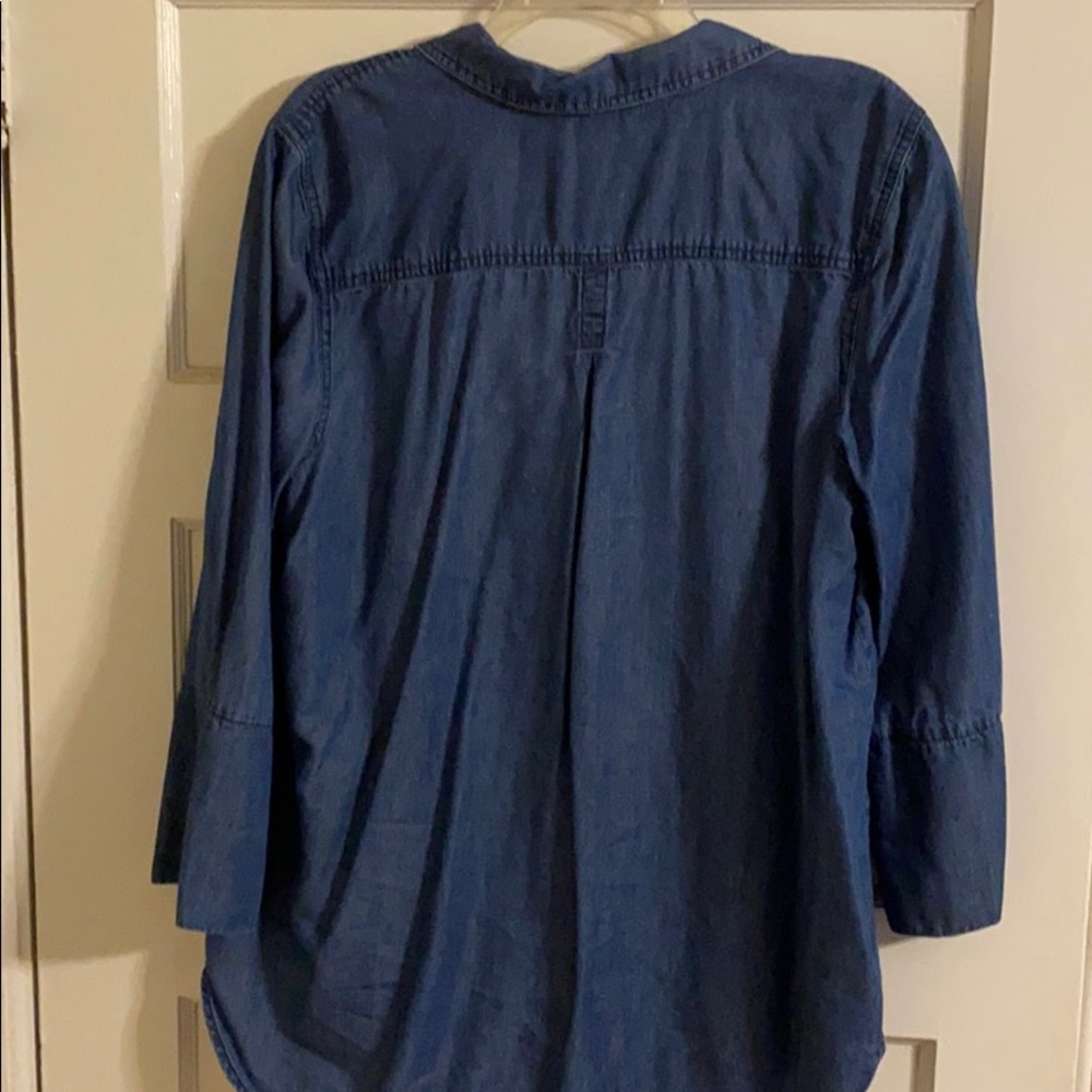Denim button down blouse - Picture 3 of 3